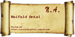 Neifeld Antal névjegykártya